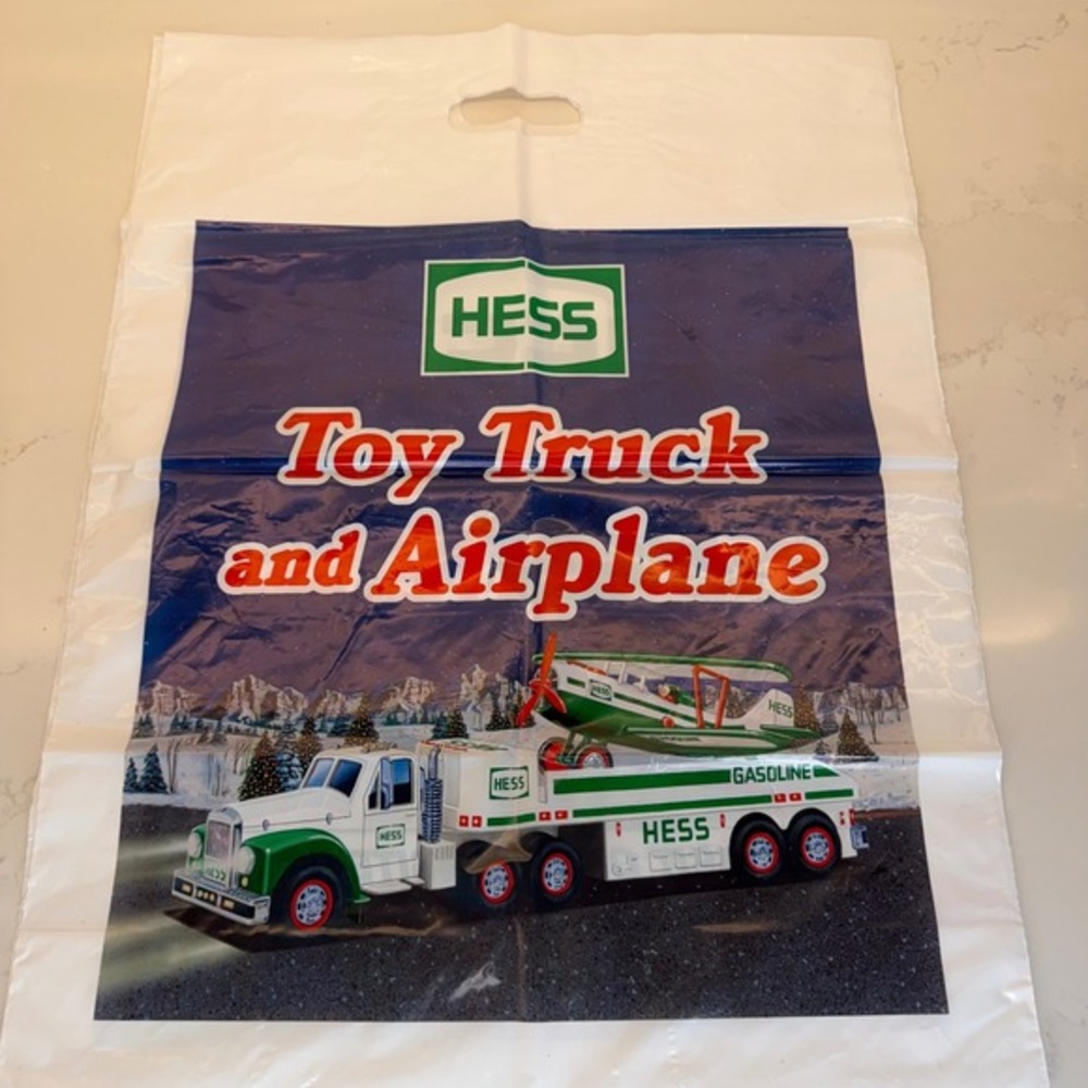 2002 Hess Toy Truck and Airplane Plastic Shopping‎ Bag